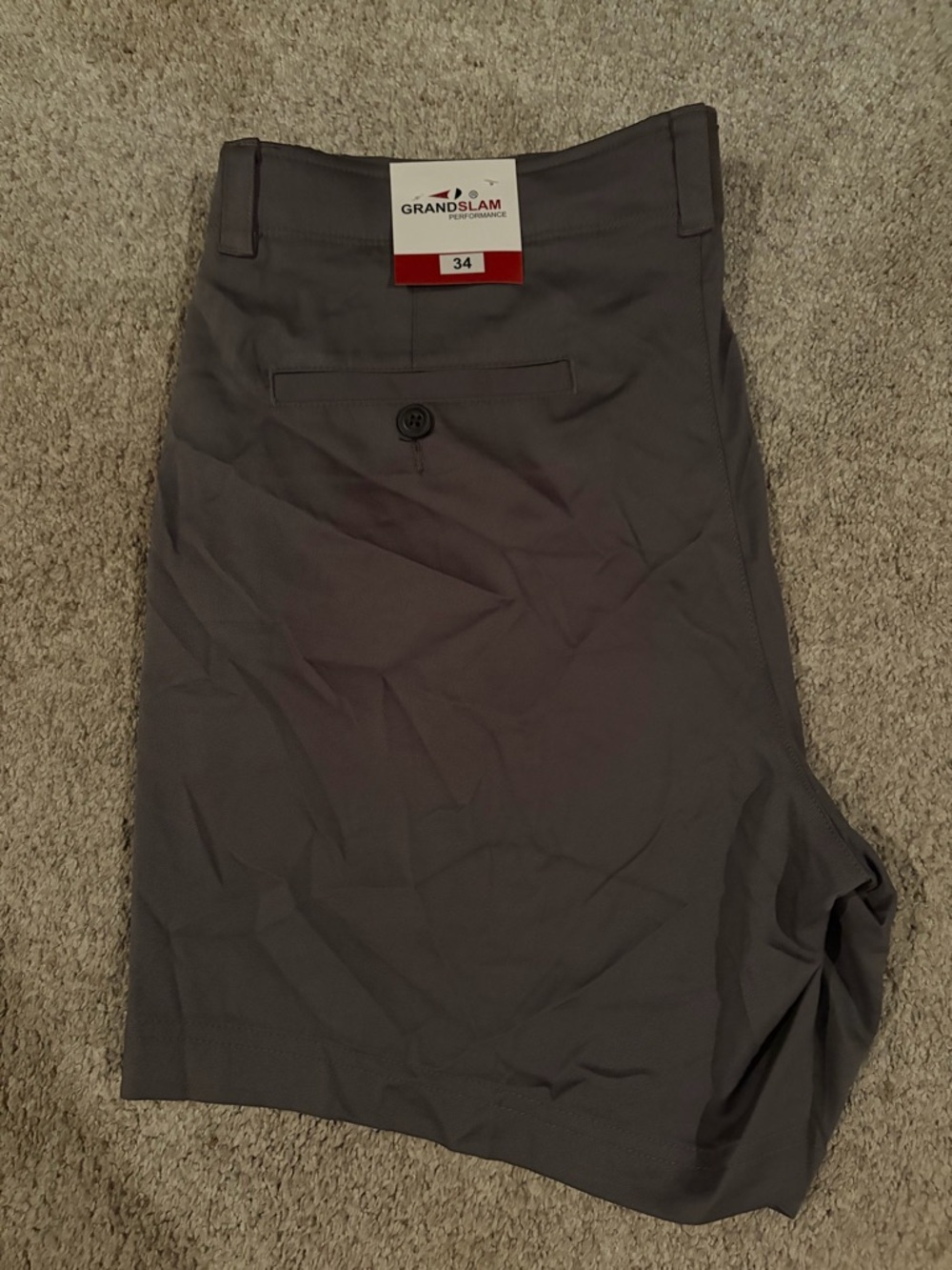 Grand Slam Men’s Charcoal Flat-Front Performance Shorts